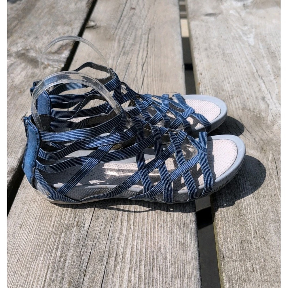 Baretraps Samina Women's 9.5M Navy Blue Gladiator Sandals Strappy Zip